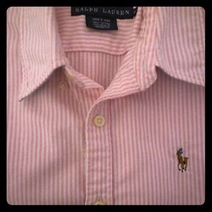 Blue Label Ralph Lauren Slim fit pink stripe -sz 6
